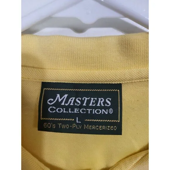 Masters Collection Shirt Men's Large Pima Cotton Yellow Golf Polo Augusta - Picture 3 of 10
